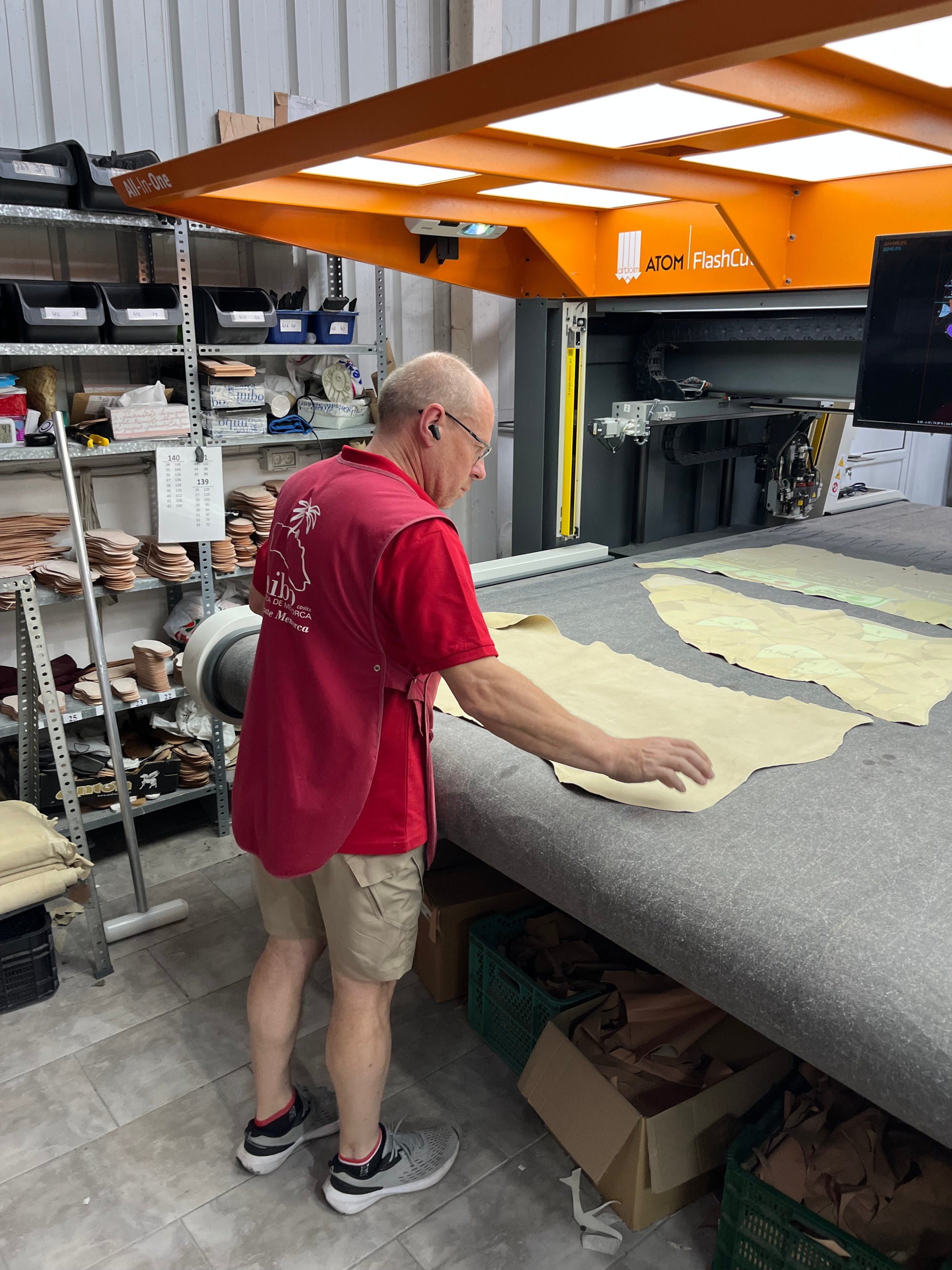 Cutting the leather
